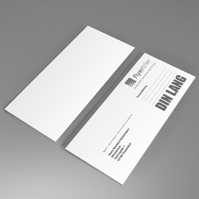 Briefpapier DIN lang, 1/0 farbig<br>(Vorderseite: Graustufen / Rückseite: unbedruckt)