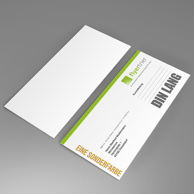 Briefpapier DIN lang, 5/0 farbig<br>(Vorderseite: CMYK 4-farbig + 1 HKS-Sonderfarbe / Rückseite: unbedruckt)
