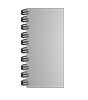 Broschüre mit Metall-Spiralbindung, Endformat DIN lang (105 x 210 mm), 116-seitig