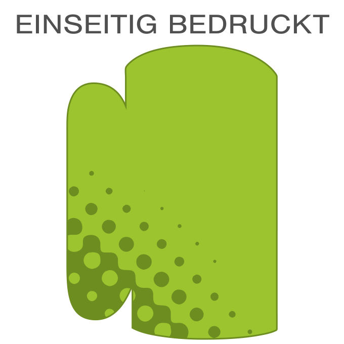 Hochwertige Fassadenfolie in Bierkrug-Form konturgeschnitten <br>einseitig 4/0-farbig bedruckt