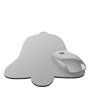 Mousepad hochwertig bedruckt aus Kunststoff mit Kautschuk-Rücken in Glocke-Form konturgestanzt