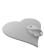 Mousepad hochwertig bedruckt aus Kunststoff mit Kautschuk-Rücken in Herz-Form konturgestanzt
