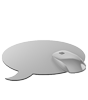 Mousepad hochwertig bedruckt aus Kunststoff mit Kautschuk-Rücken in Sprechblase-Form konturgestanzt