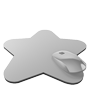 Mousepad hochwertig bedruckt aus Kunststoff mit Kautschuk-Rücken in Stern-Form konturgestanzt